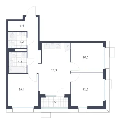 66,8 м² — планировка