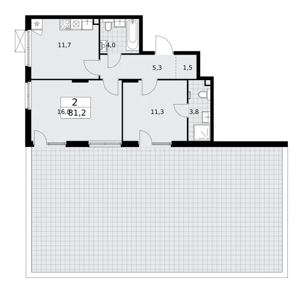 2-комн. 81.2 м²