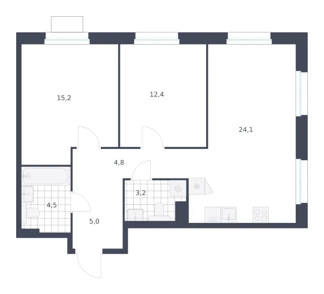2-комн. 69.2 м²