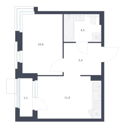33,2 м² — планировка