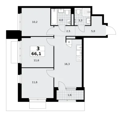 66,1 м² — планировка