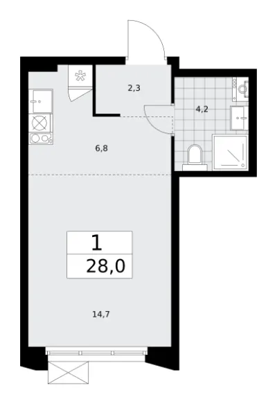 28 м² — планировка