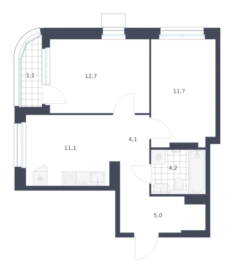2-комн. 49.9 м²