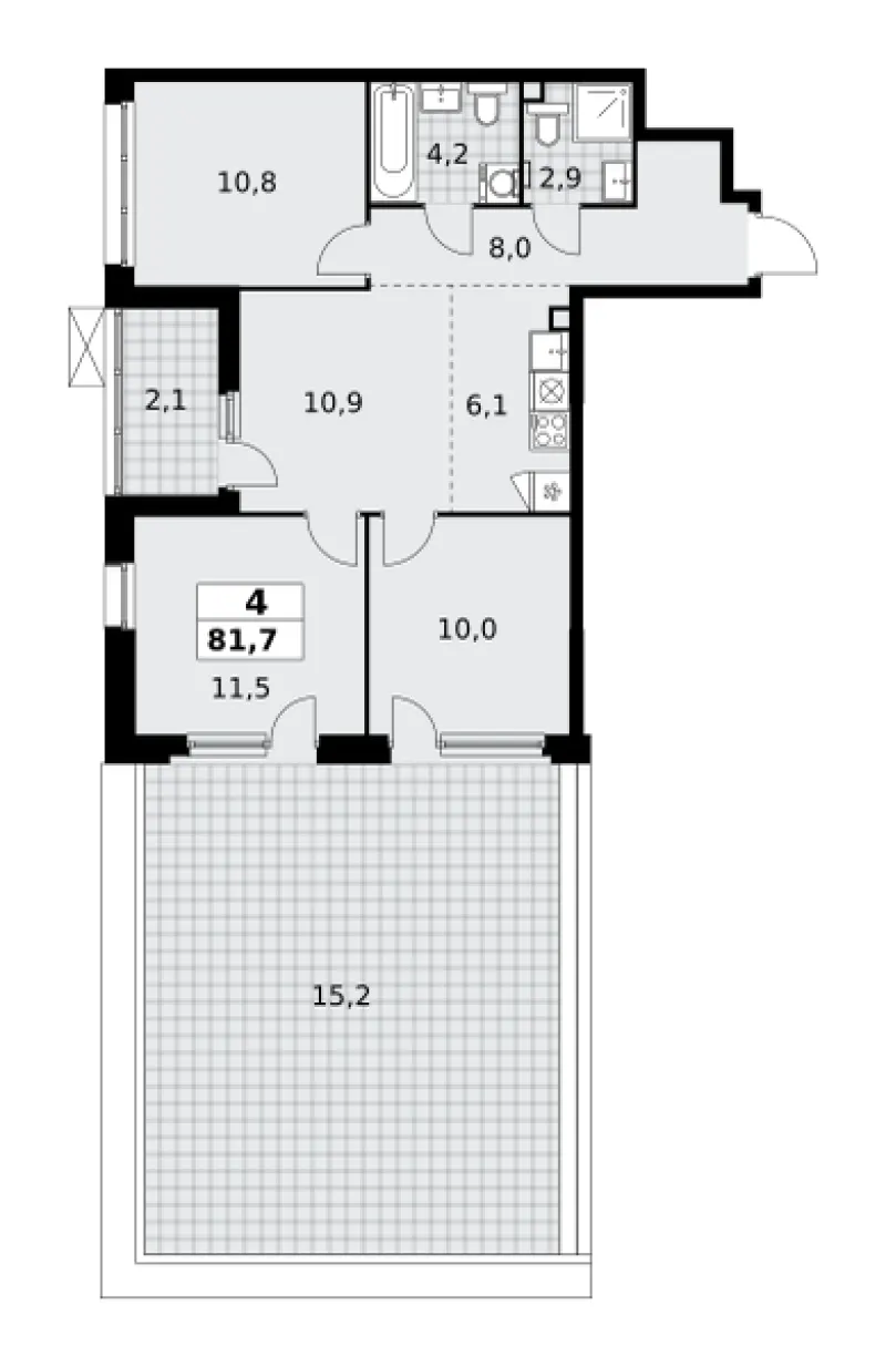 4-комн. 81.7 м²