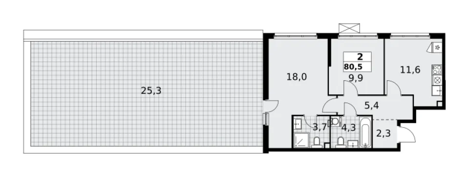 2-комн. 80,5 м²