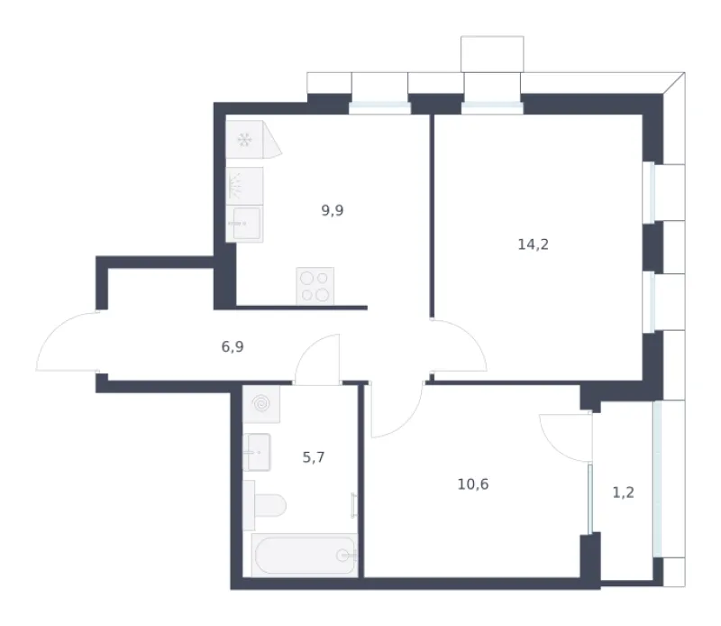 2-комн. 48.5 м²