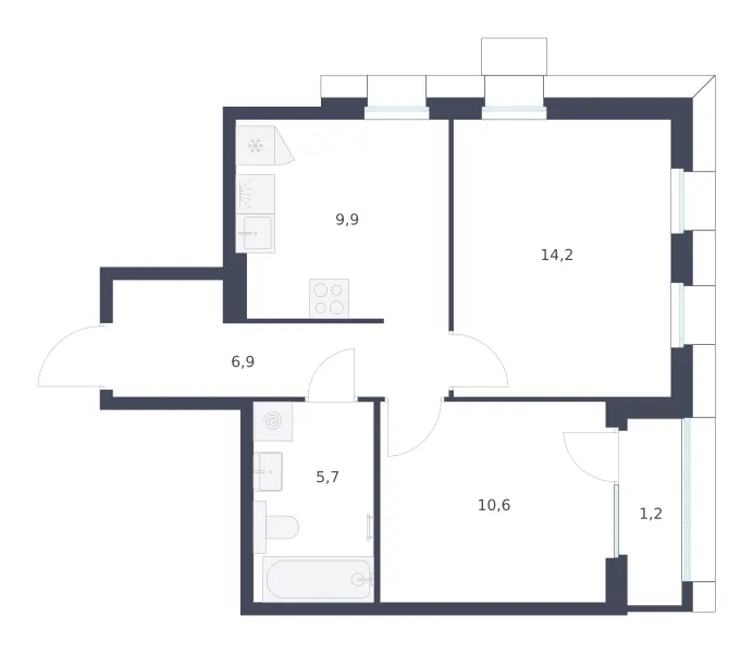 2-комн. 48,5 м²