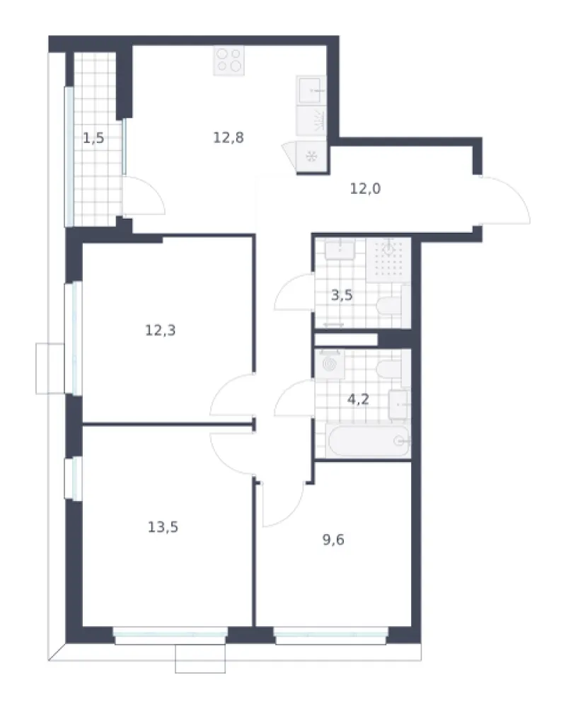 3-комн. 69.4 м²
