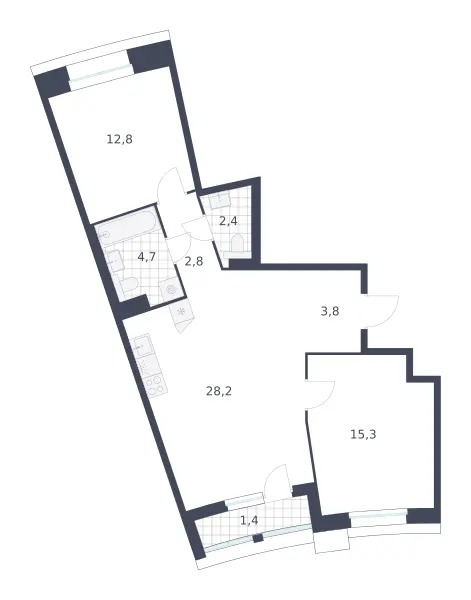 2-комн. 71.4 м²