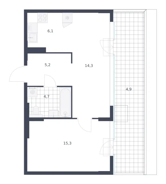 2-комн. 50.5 м²