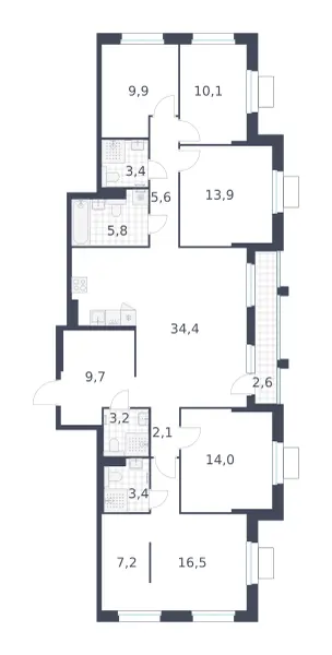 5-комн. 141.8 м²