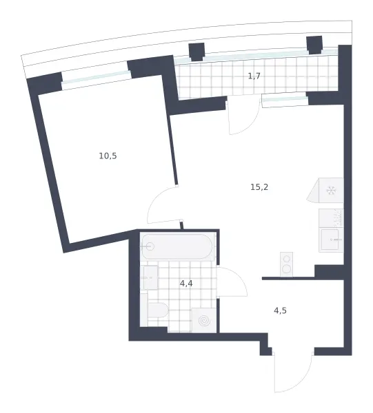 1-комн. 36.3 м²