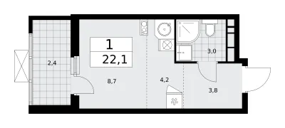 22,1 м² — планировка