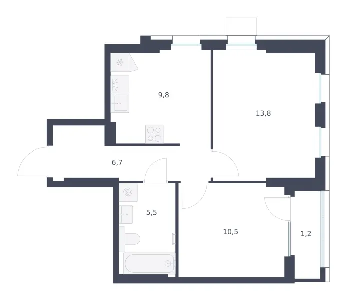 2-комн. 47.5 м²