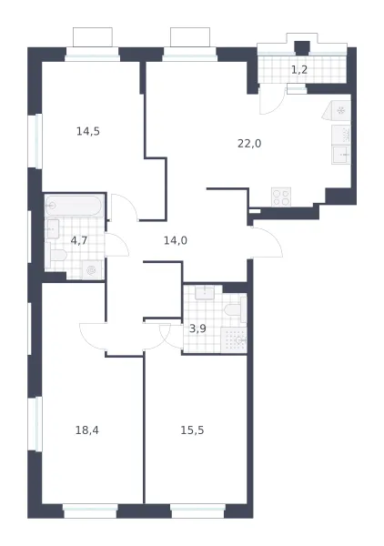 3-комн. 94.2 м²
