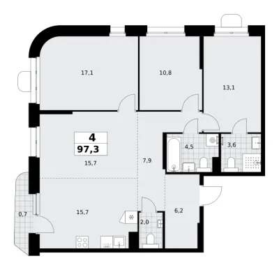 97,3 м² — планировка