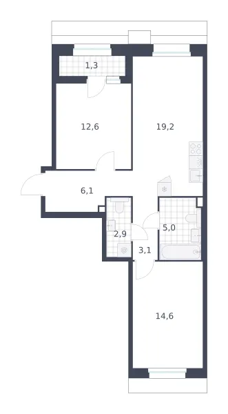 2-комн. 64.8 м²