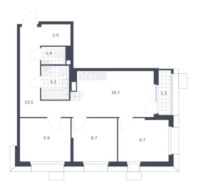 65,9 м² — планировка