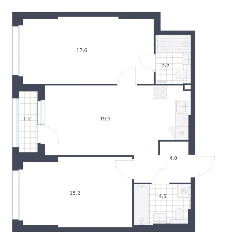 2-комн. 65,5 м²