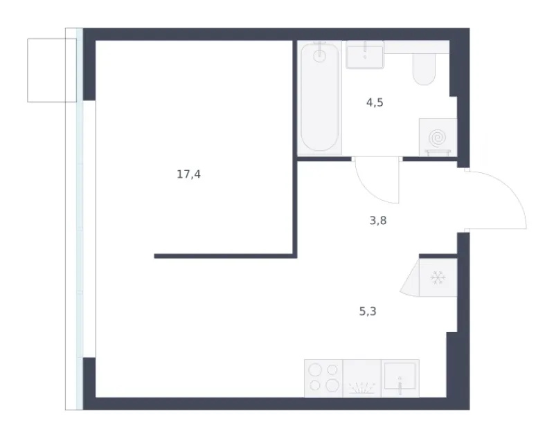 Студия 31 м²