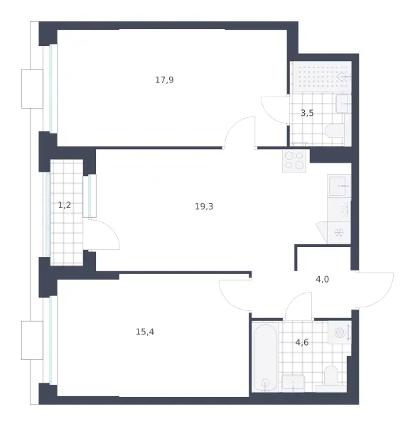 2-комн. 65.9 м²
