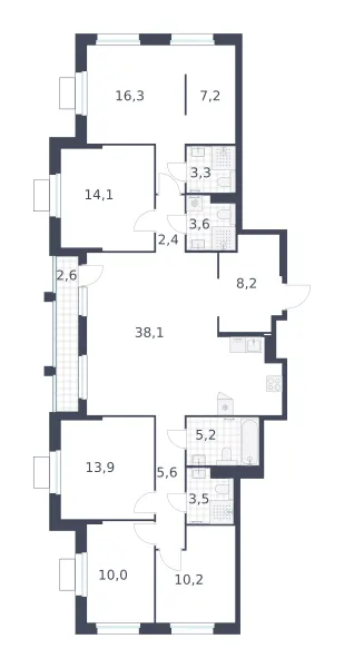 5-комн. 144.2 м²