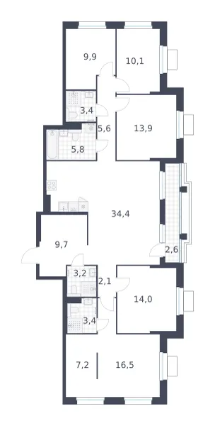 5-комн. 141.8 м²
