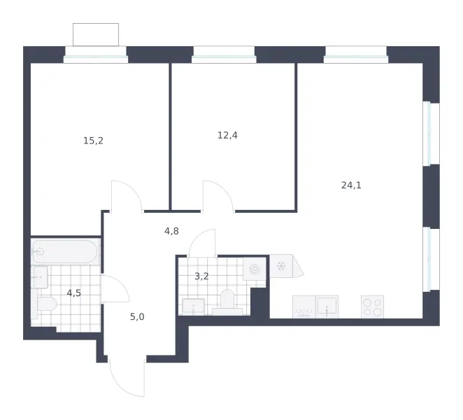 2-комн. 69.2 м²