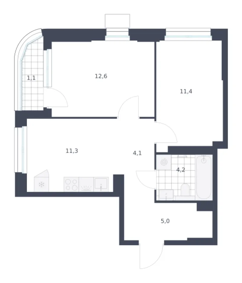 2-комн. 49.7 м²