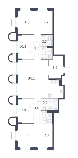4-комн. 134.2 м²