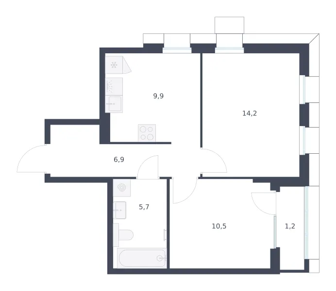 2-комн. 48.4 м²
