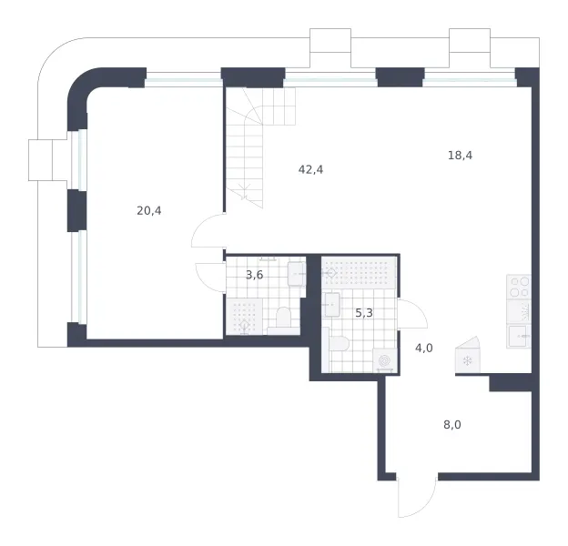 2-комн. 102.1 м²