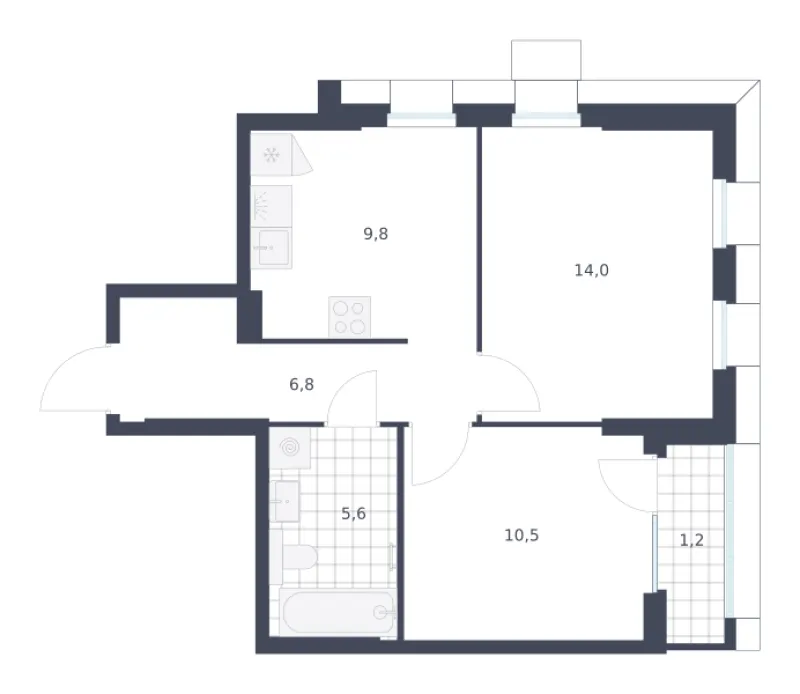 2-комн. 47.9 м²
