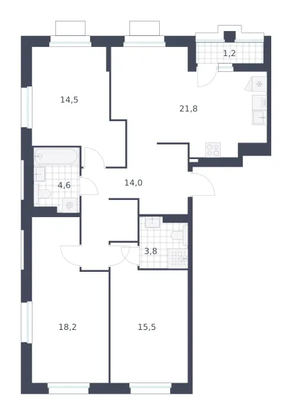 3-комн. 93.6 м²