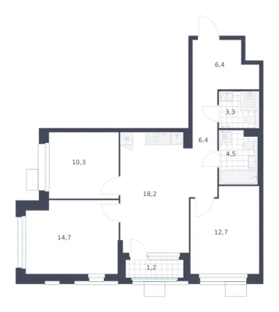 77,7 м² — планировка