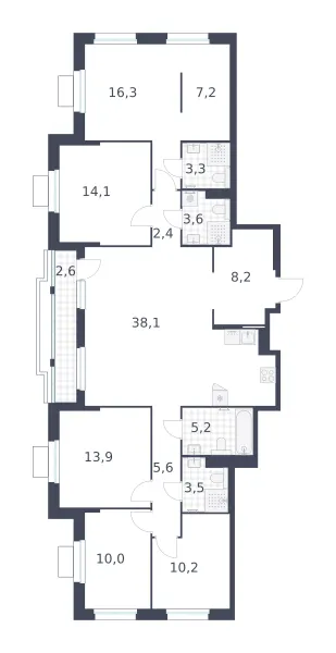 5-комн. 144.2 м²