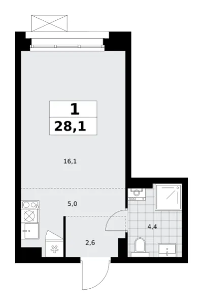 28,1 м² — планировка