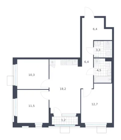 74,5 м² — планировка