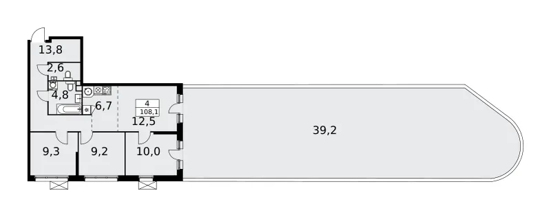 4-комн. 107.9 м²