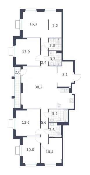 5-комн. 144.1 м²
