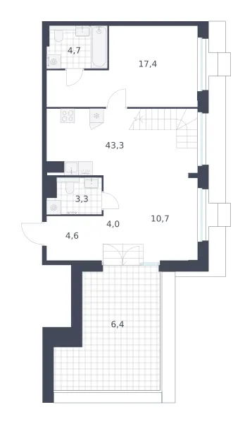 2-комн. 94.4 м²