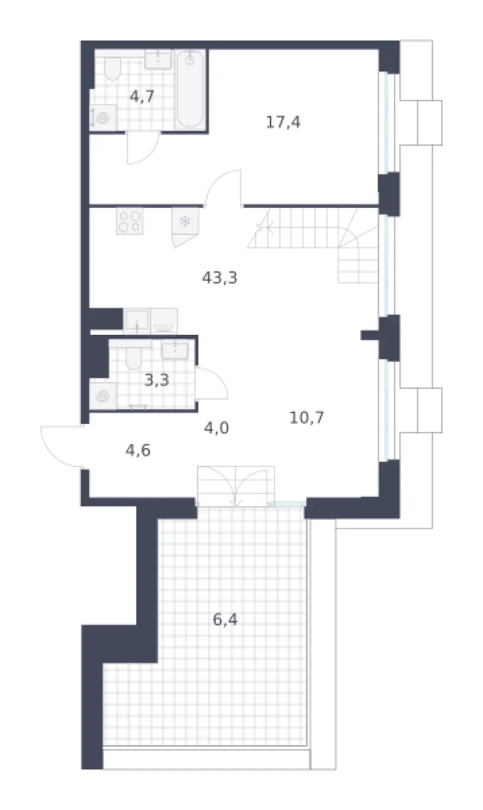 2-комн. 94,4 м²