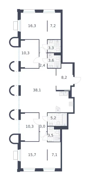 4-комн. 134.2 м²
