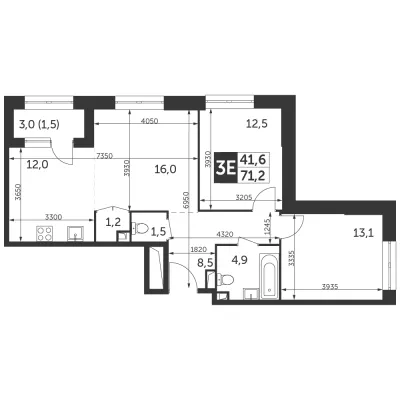 71,2 м² — планировка