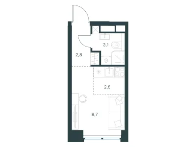 17,4 м² — планировка