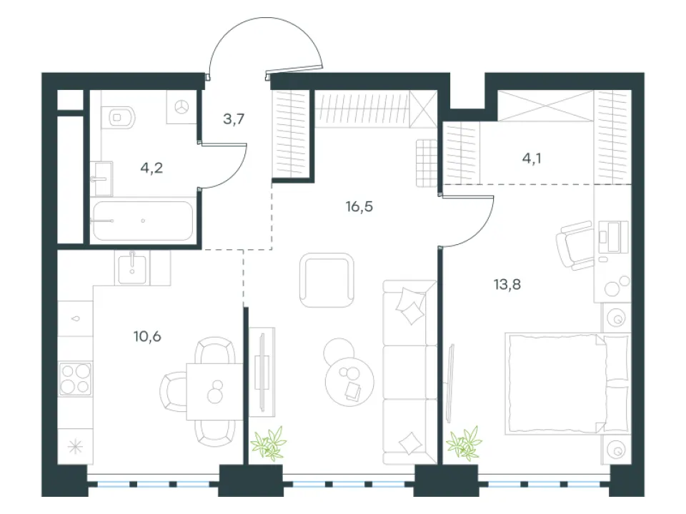 2-комн. 52,9 м²