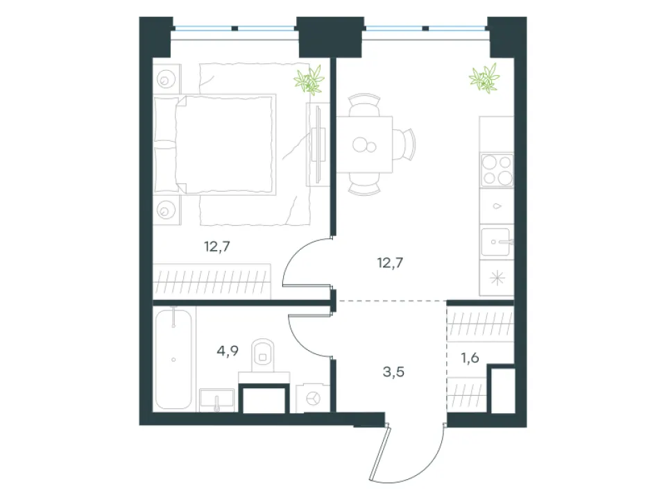 1-комн. 35,4 м²