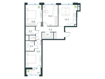 78,2 м² — планировка