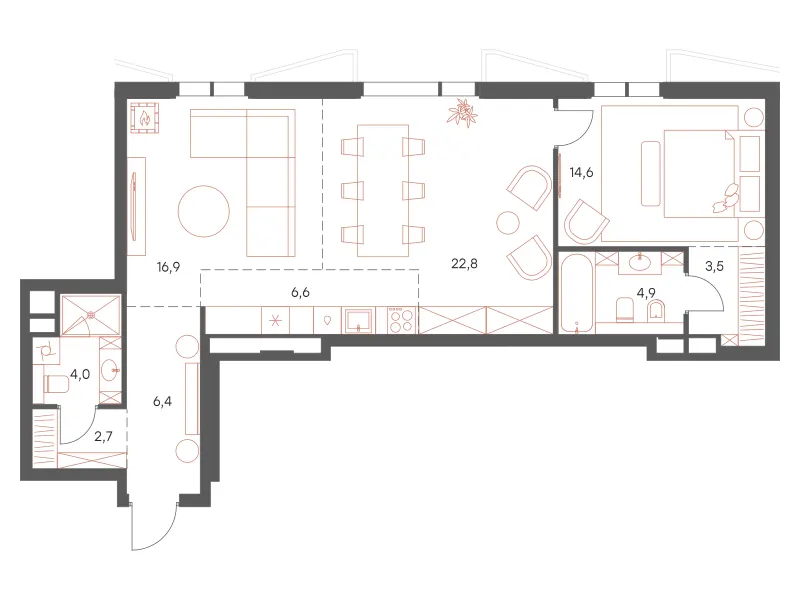 3-комн. 82.4 м²