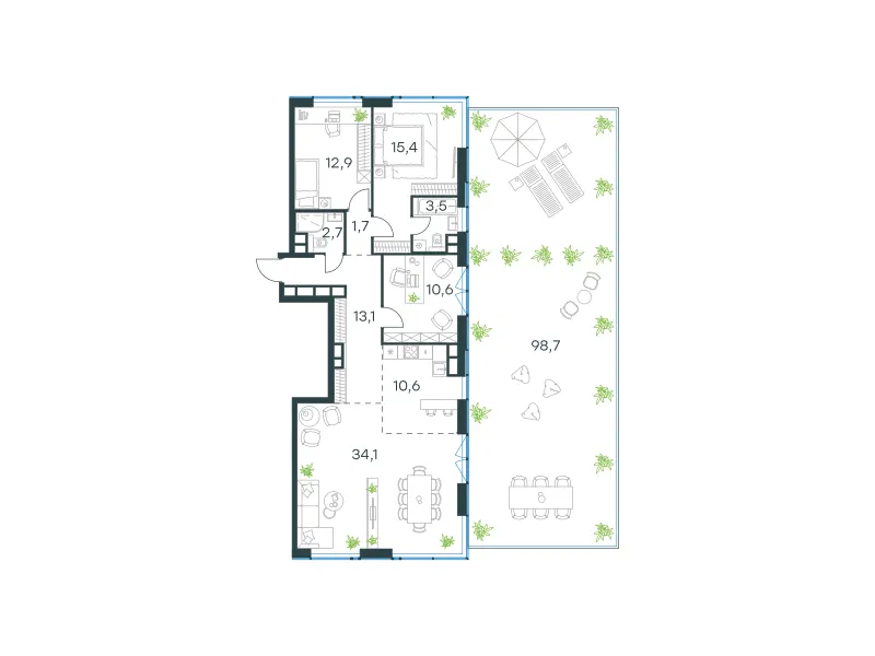 4-комн. 134.2 м²
